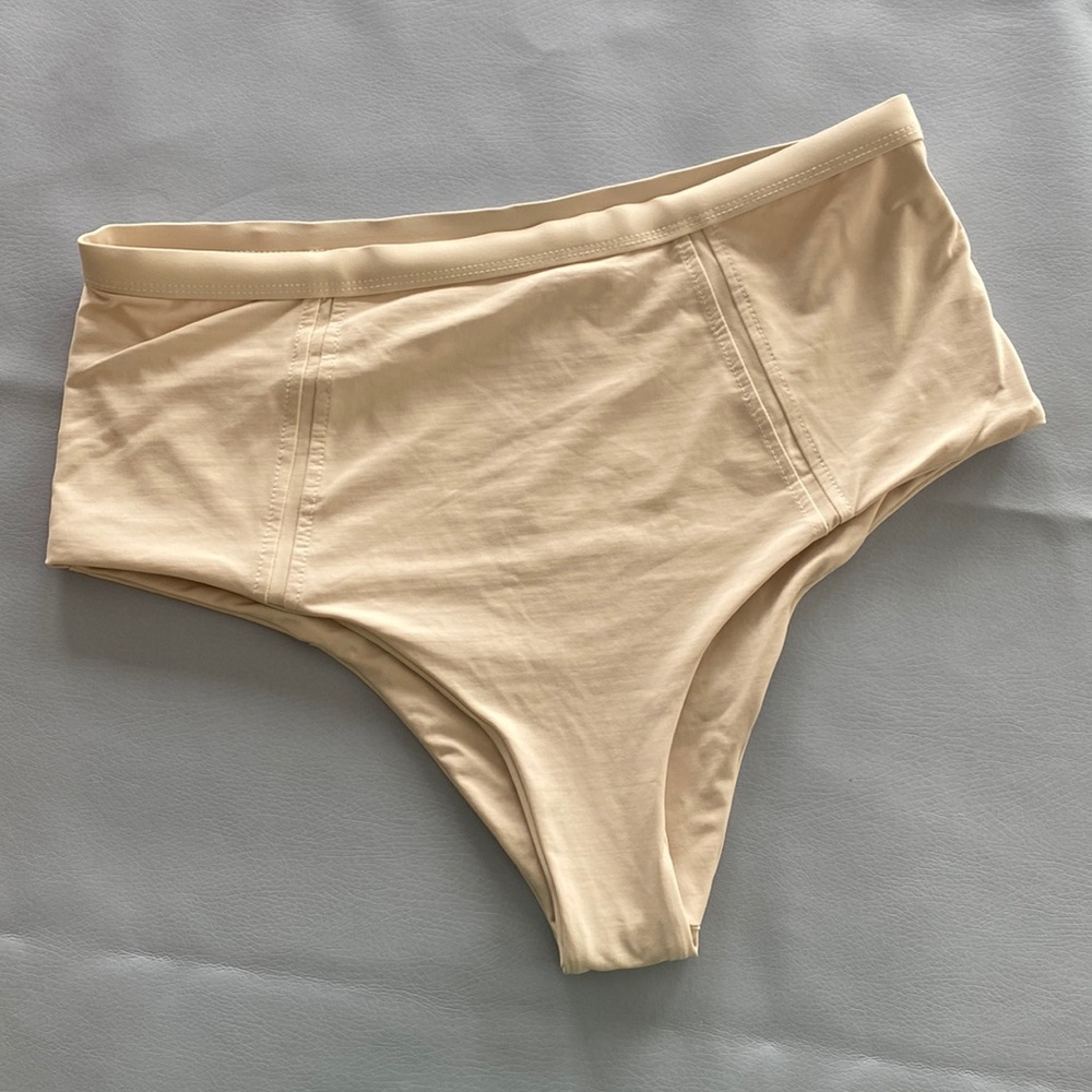 TAVIK Swimwear High Rise Nude Bikini Bottom Large Tan M1